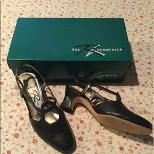 Ros Hommerson Navy Kid Leather Shoes